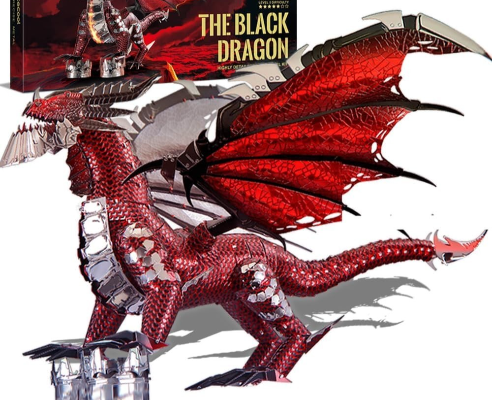 3D Metal Dragon Puzzle Kit Adults Teens – 107Pcs Steel Model DIY Gift