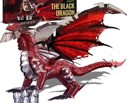3D Metal Dragon Puzzle Kit Adults Teens – 107Pcs Steel Model DIY Gift