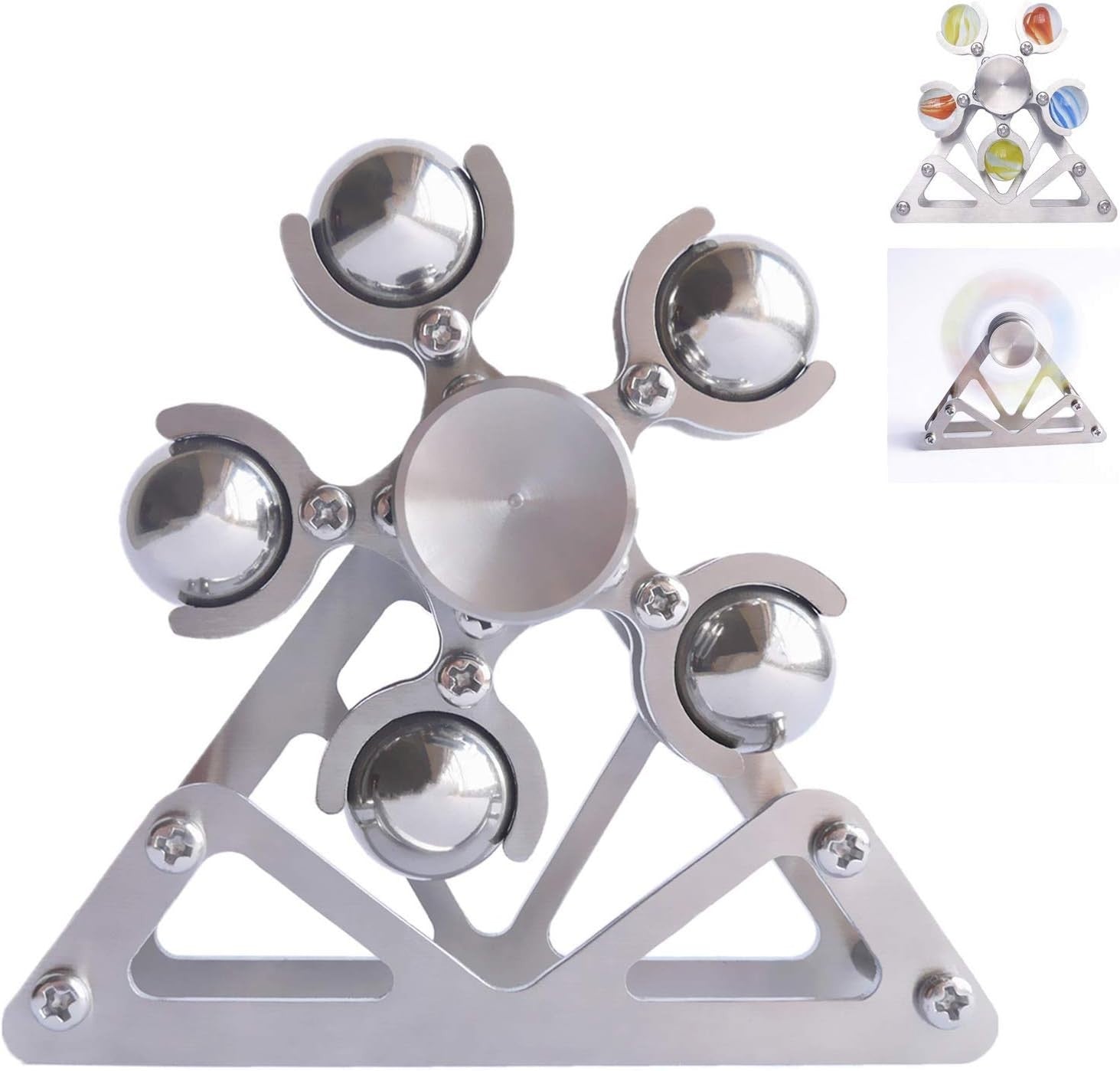 Metal Ferris Wheel Fidget Spinner Desk Toy Rainbow Balls