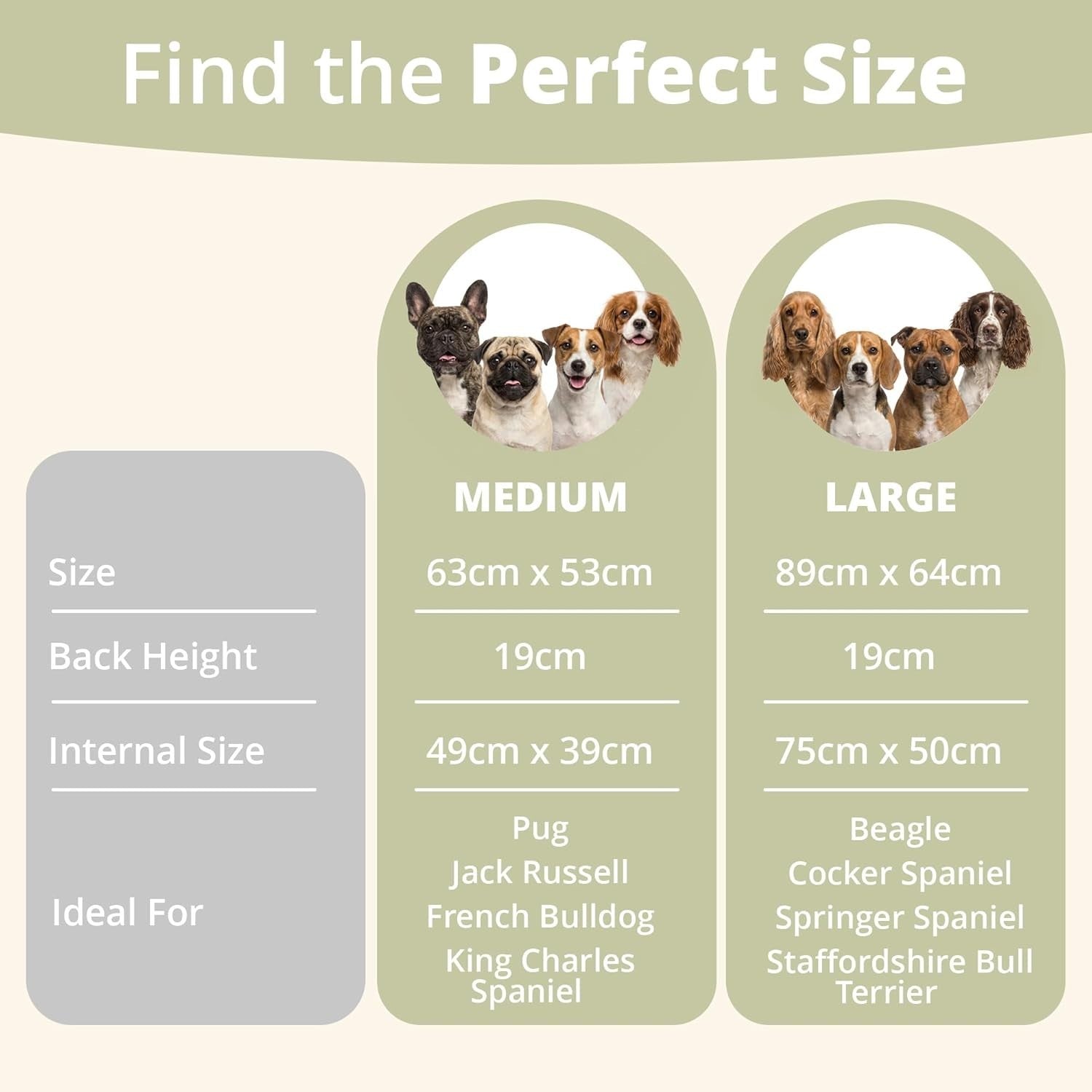 Extra Large Plush Dog Bed 89x64cm Washable Non Slip