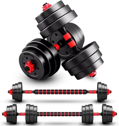Adjustable Dumbbell Barbell 2 in 1 Weight Set Home Gym Free Weights