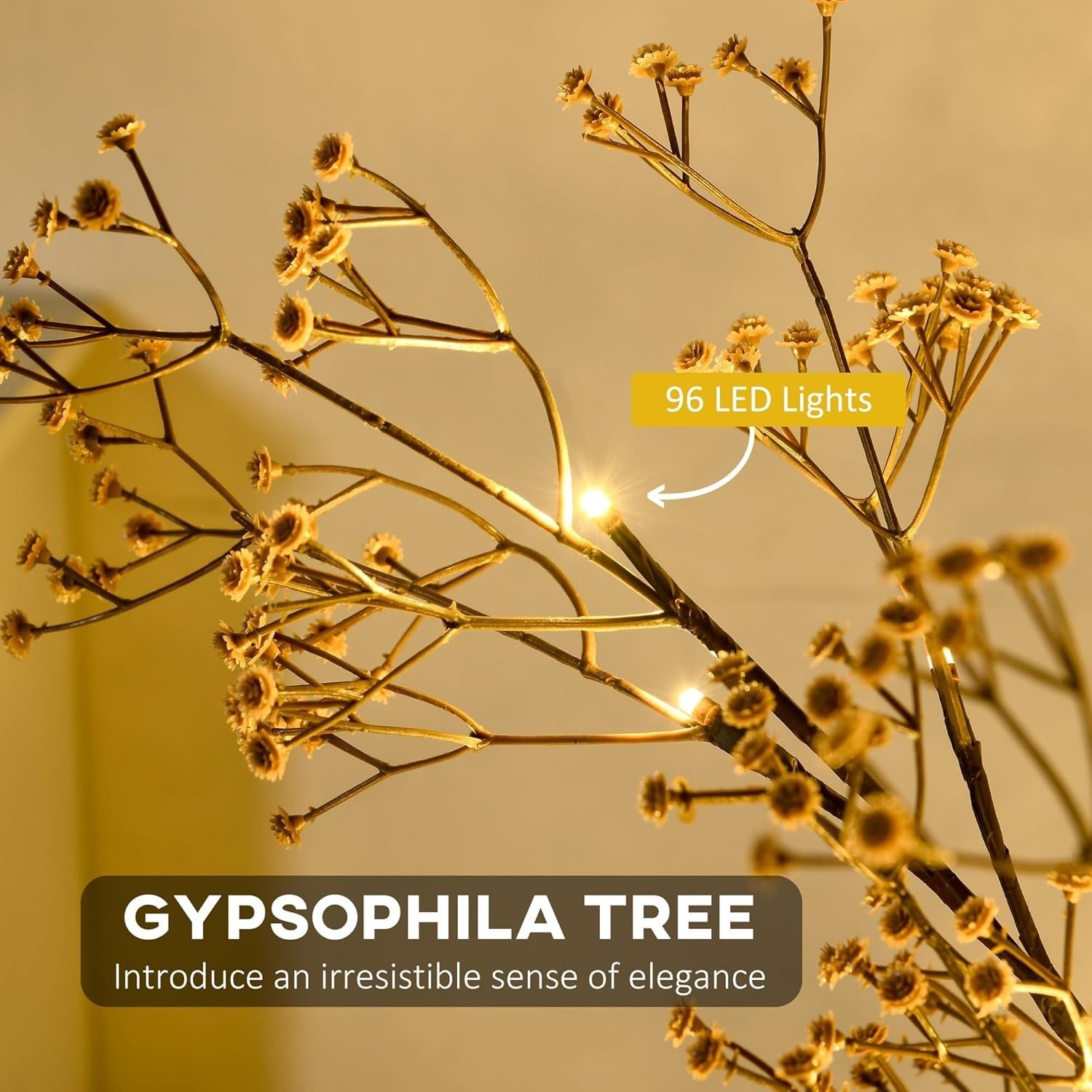 150cm Pre-Lit Gypsophila Blossom Tree Light Warm White LED Floral Home Decor
