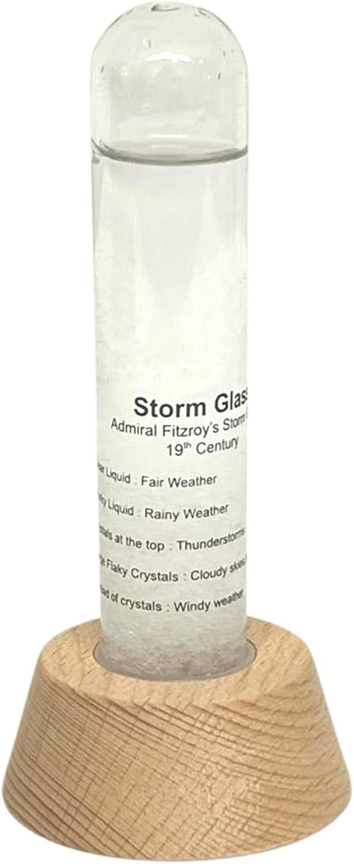 Storm Glass Weather Predictor Ornament | Fitzroy Crystal Desk Decor | Antique