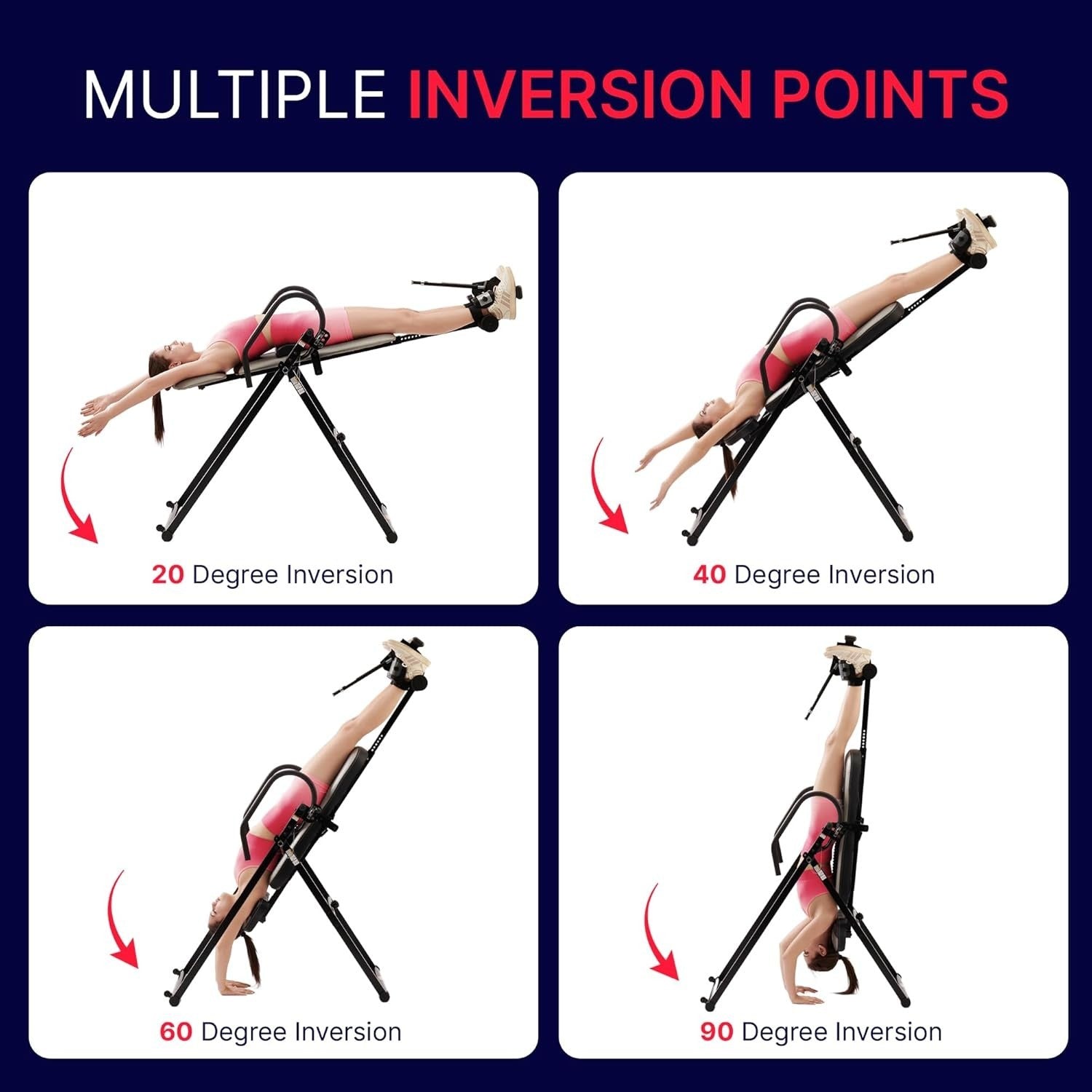 Advanced Inversion Table 300lb Heat & Vibrating Massage Pad Adjustable