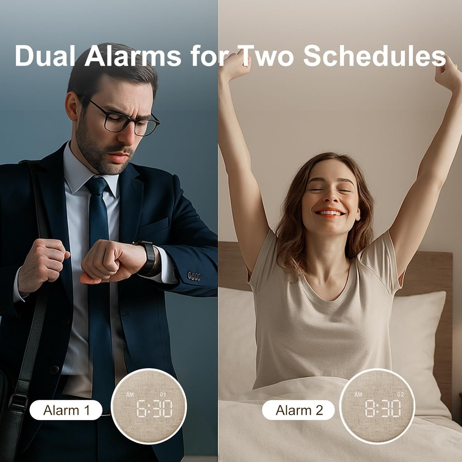 Vibrating Alarm Clock for Heavy Sleepers Portable Bed Shaker Rechargeable