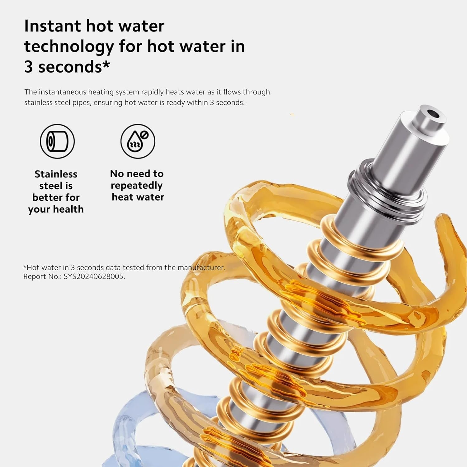 Instant Hot Water Dispenser 3L | 3-Second Fast Heat Adjustable Temp Child Lock