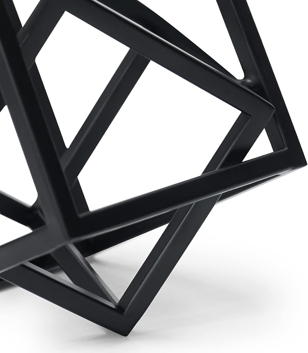 Modern Geometric Cube Sculpture • Black Cast Iron Art Decor