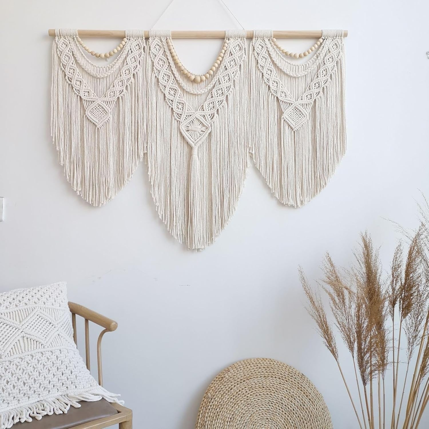 Large Boho Macrame Wall decoration 110x82cm Bedroom & Balcony