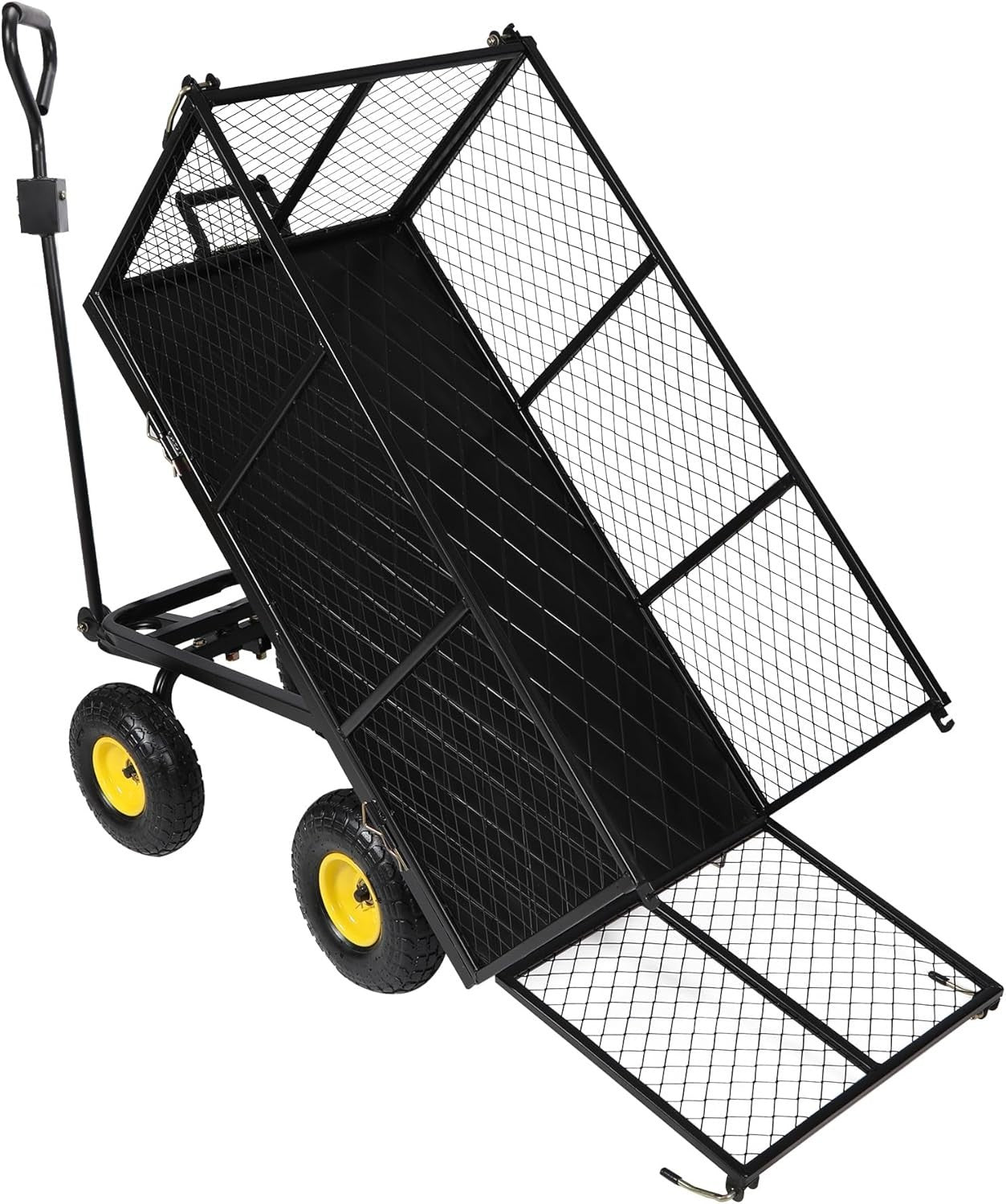 Oversized 800lb Heavy Duty Garden Cart Flatbed Wagon w/ Removable Sides & Dump