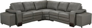 Genuine Leather 5 Seater Grey Corner Sofa with Ottomans – Durable & Spacious