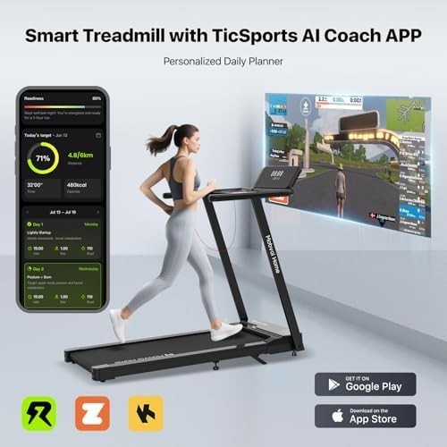 Smart AI Walking Pad Treadmill 2.5HP Foldable Incline Home Office