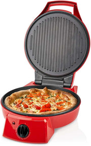 12" Electric Pizza Maker 1800W | Non-Stick Grill & Oven | 3 Heat Settings Retro