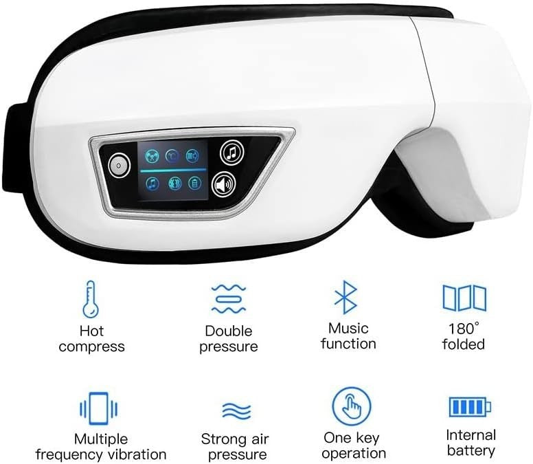6D Airbag Eye Massager Heat Vibration Music Sleep Mask