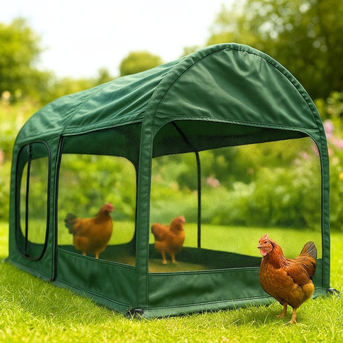 Portable Chicken Run Tunnel 2x1x1m Covered Pop Up Pet Enclosure