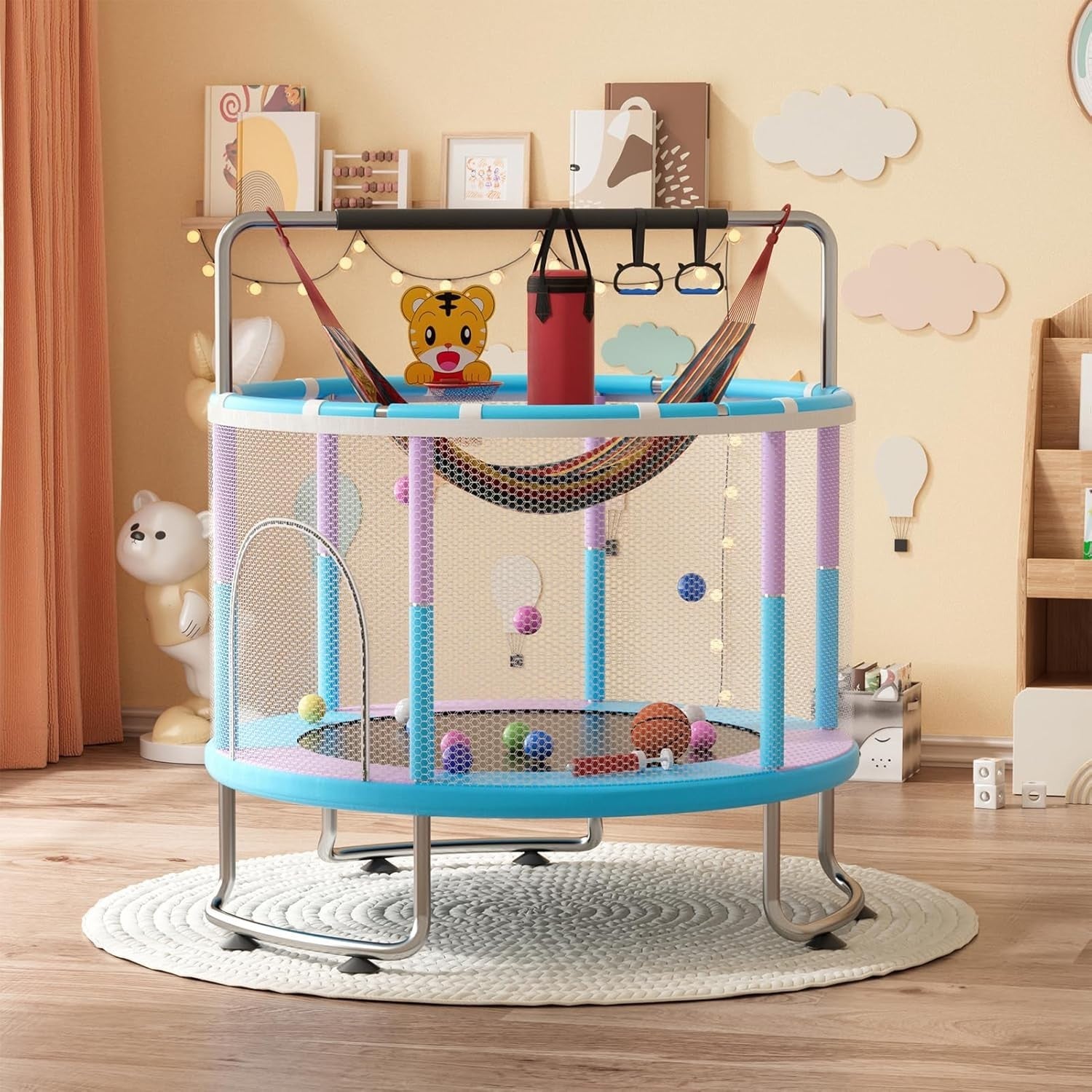 Toddler 5FT Play Trampoline Indoor Outdoor Kids Gym Set 200KG