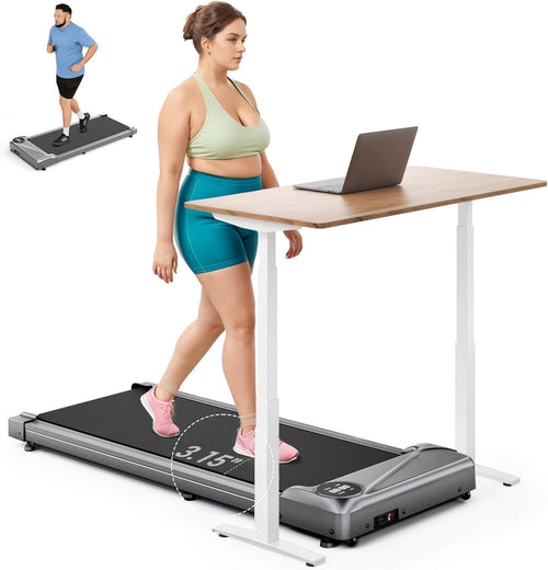 Compact Under Desk Walking Treadmill 6km/h LED Display Remote Control