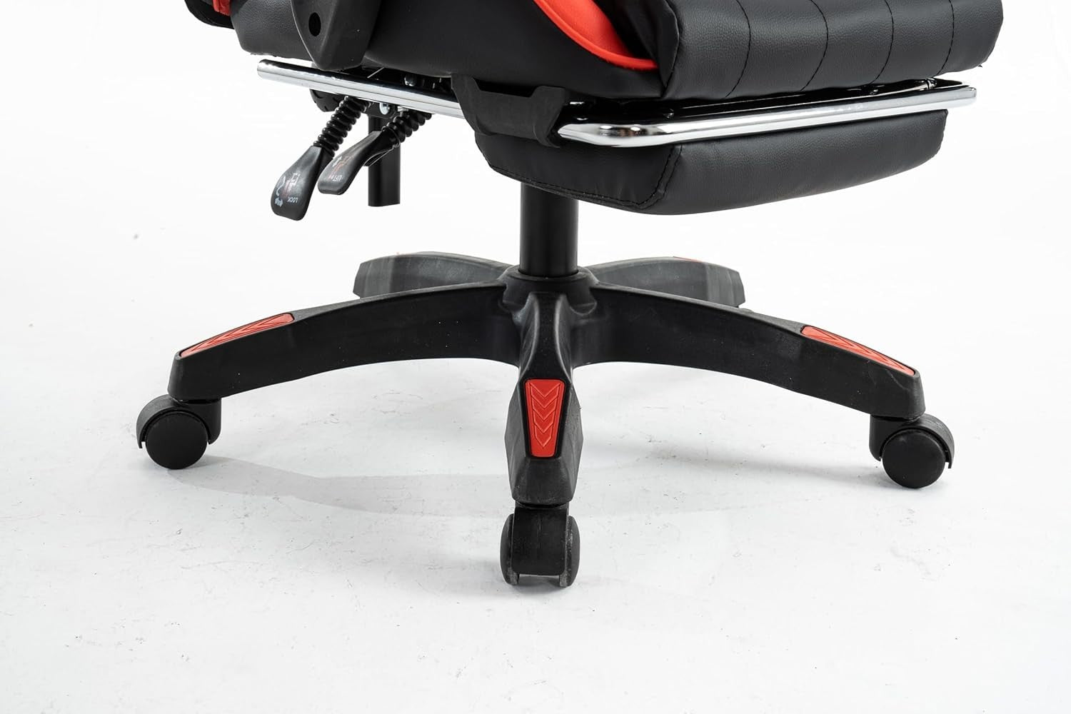 Red PU Leather Gaming Chair Office Desk Swivel PC Recliner Footrest Padded Seat