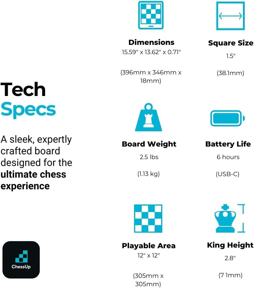Smart Electronic Chess Board TouchSense Pieces WiFi AI Coaching Light-Up Game