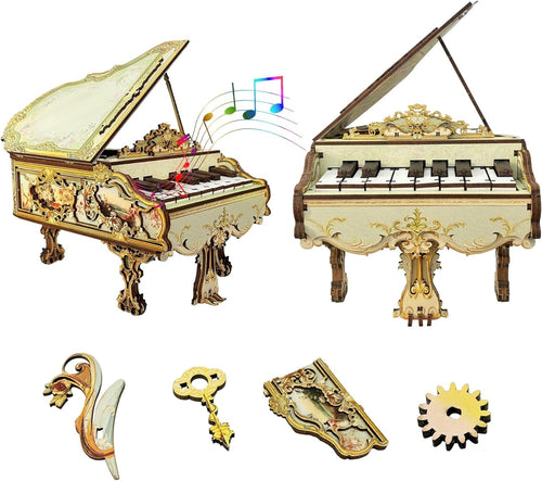 DIY 3D Wooden Piano Puzzle Music Box – Mechanical Craft Kit for Adults