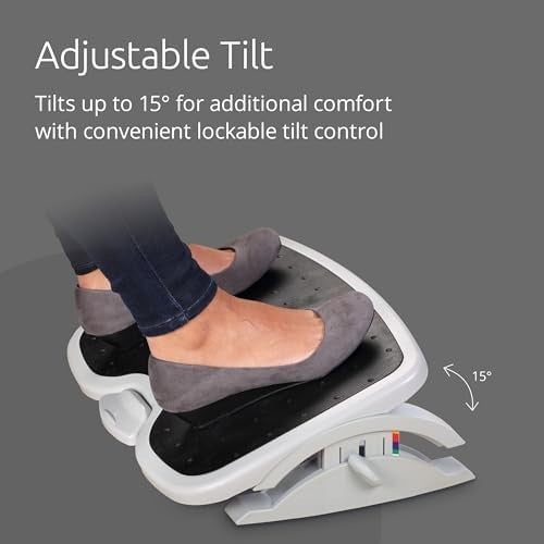 Ergonomic Under Desk Foot Rest SmartFit Adjustable Tilt Non Slip Office