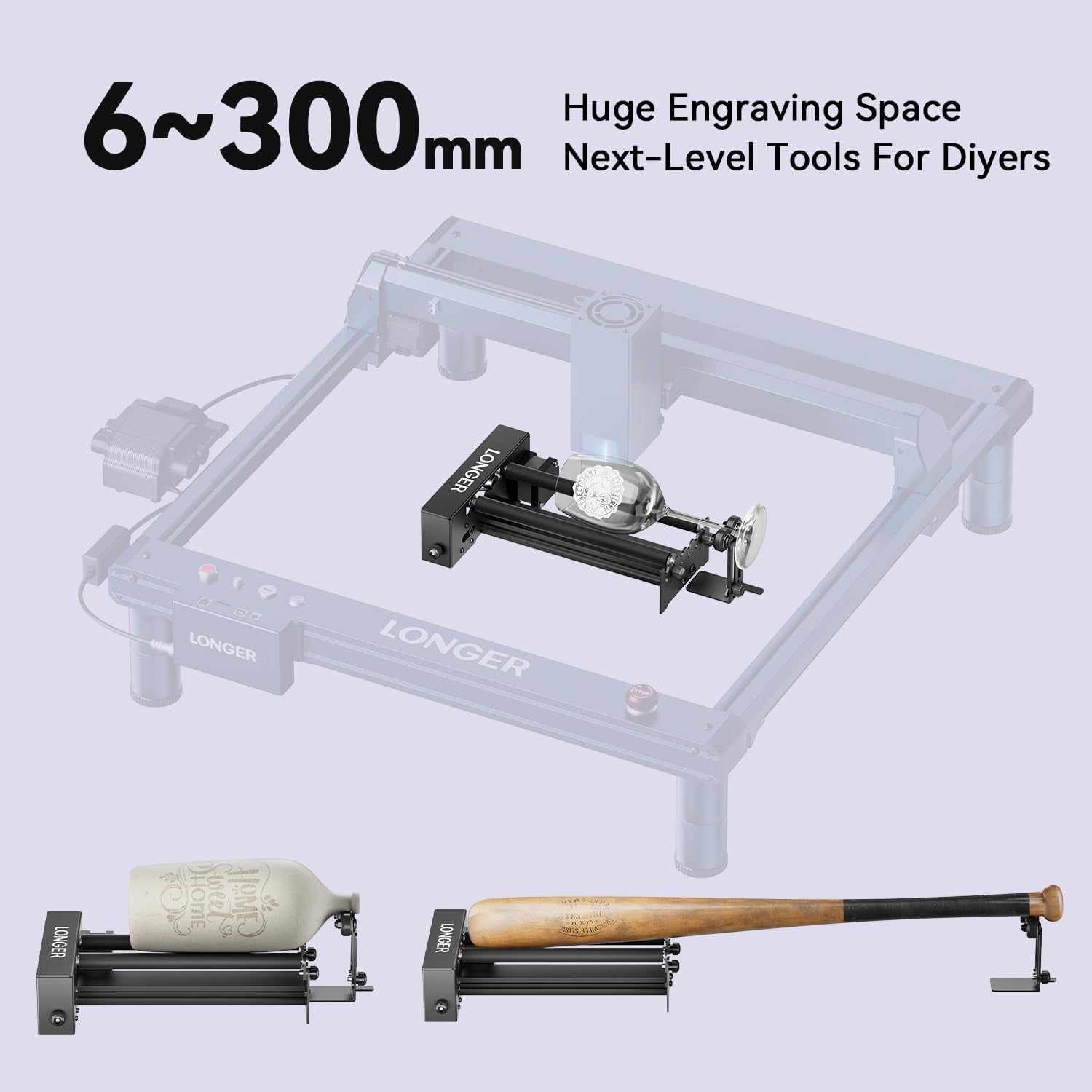 Laser Engraver Rotary Roller Kit 360° Cylinder Cup Tumbler Engraving Tool