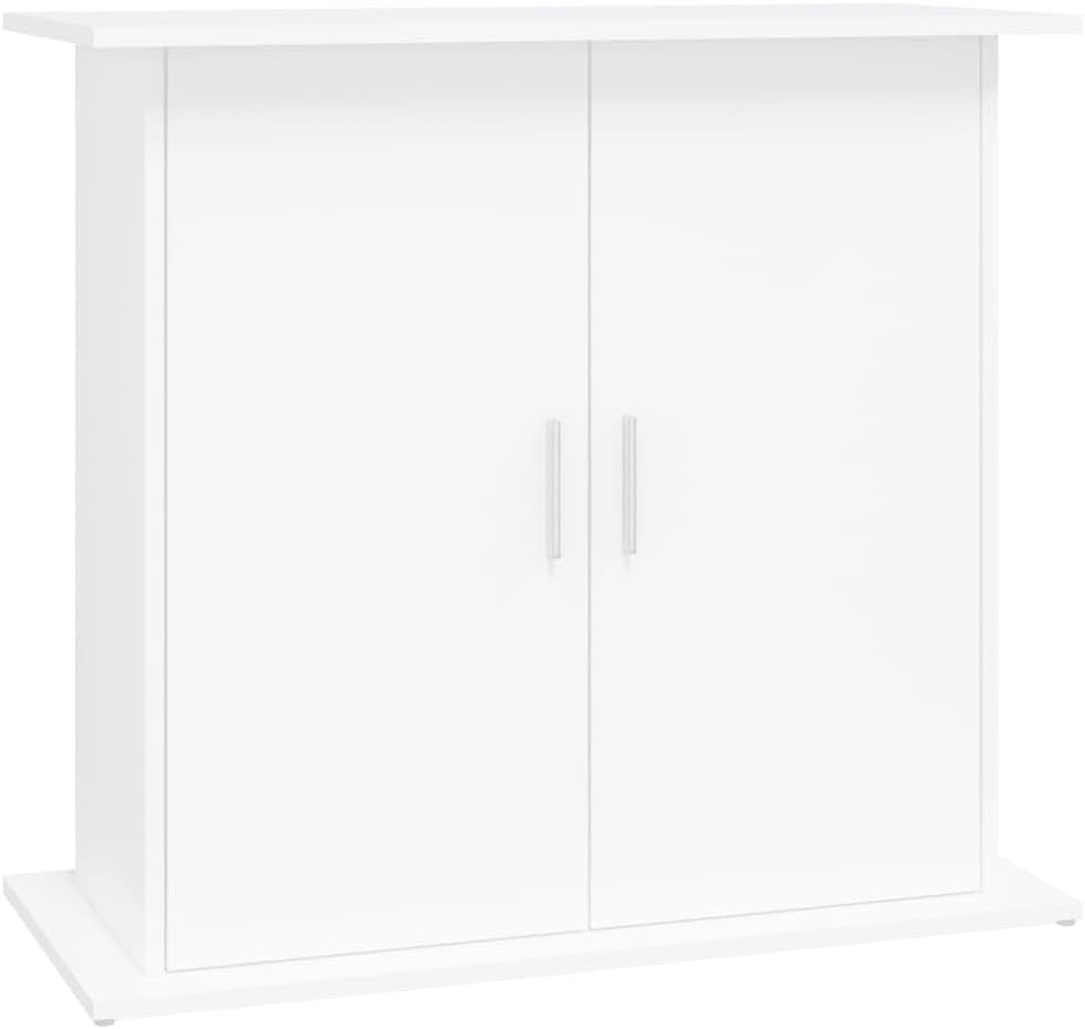 Modern White Aquarium Stand 81x36x73cm with 4 Doors & Hidden Storage