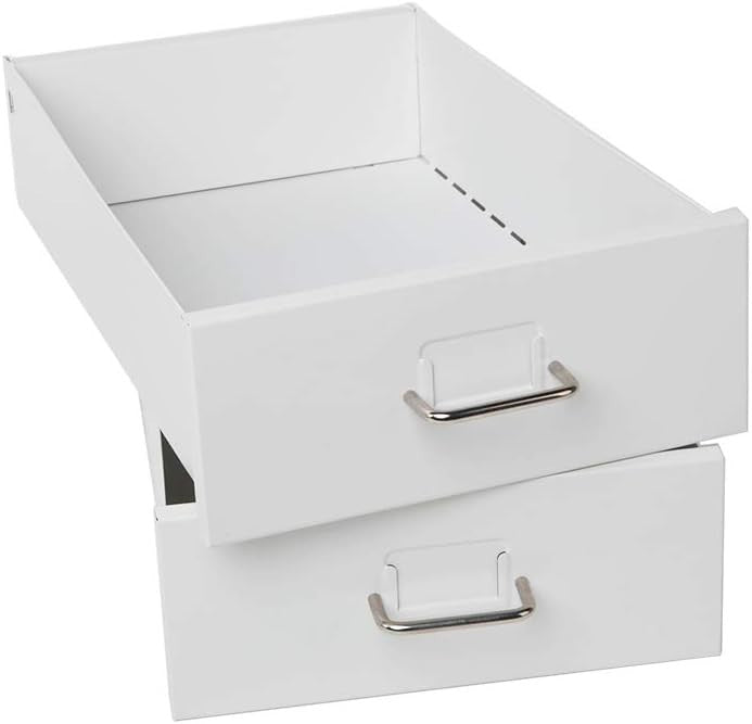 White Metal Mobile Filing Cabinet 5 Drawer Office Storage on Wheels