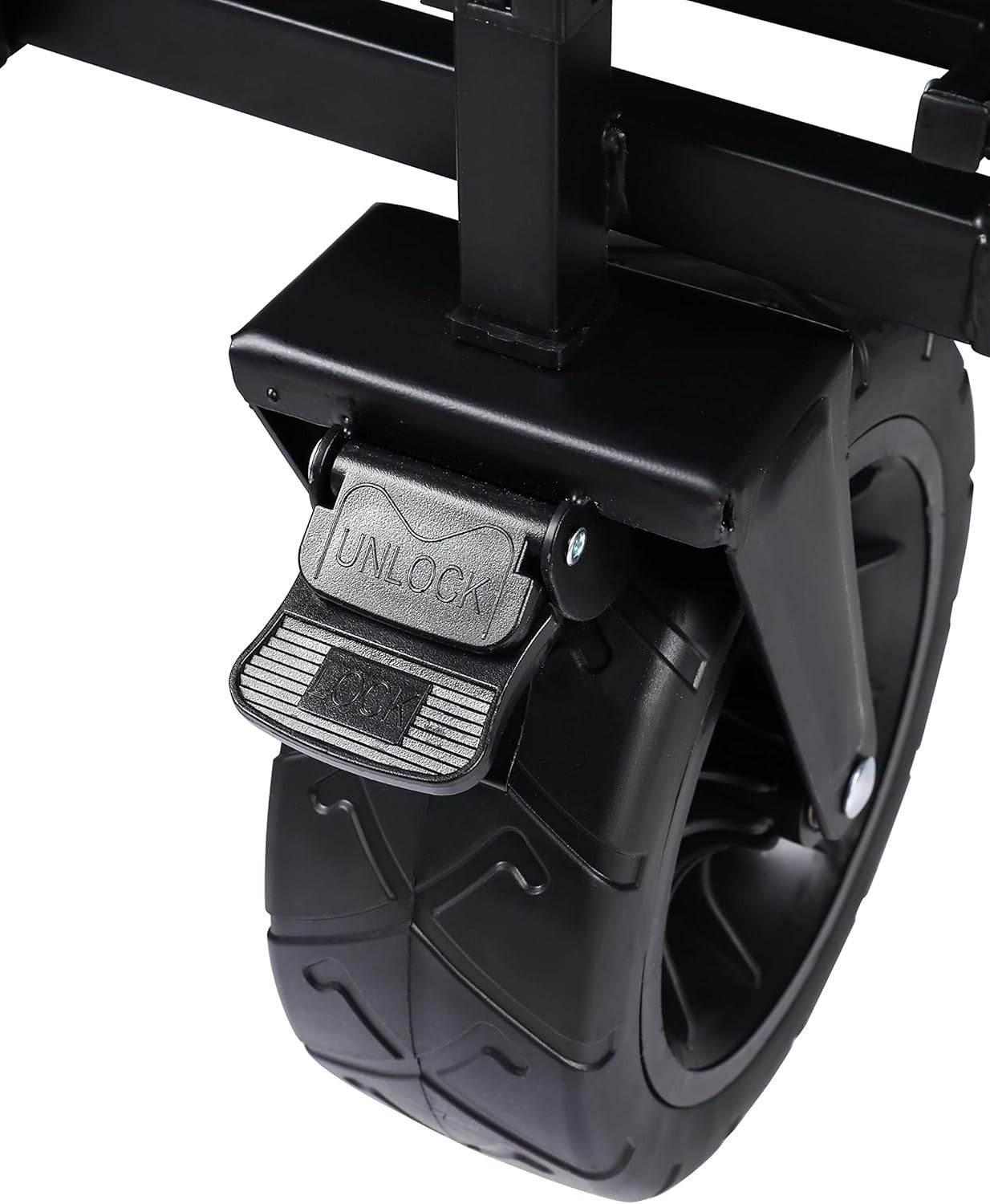 Black Heavy Duty Folding Garden Wagon Large Wheel Outdoor Utility Trolley 80kg
