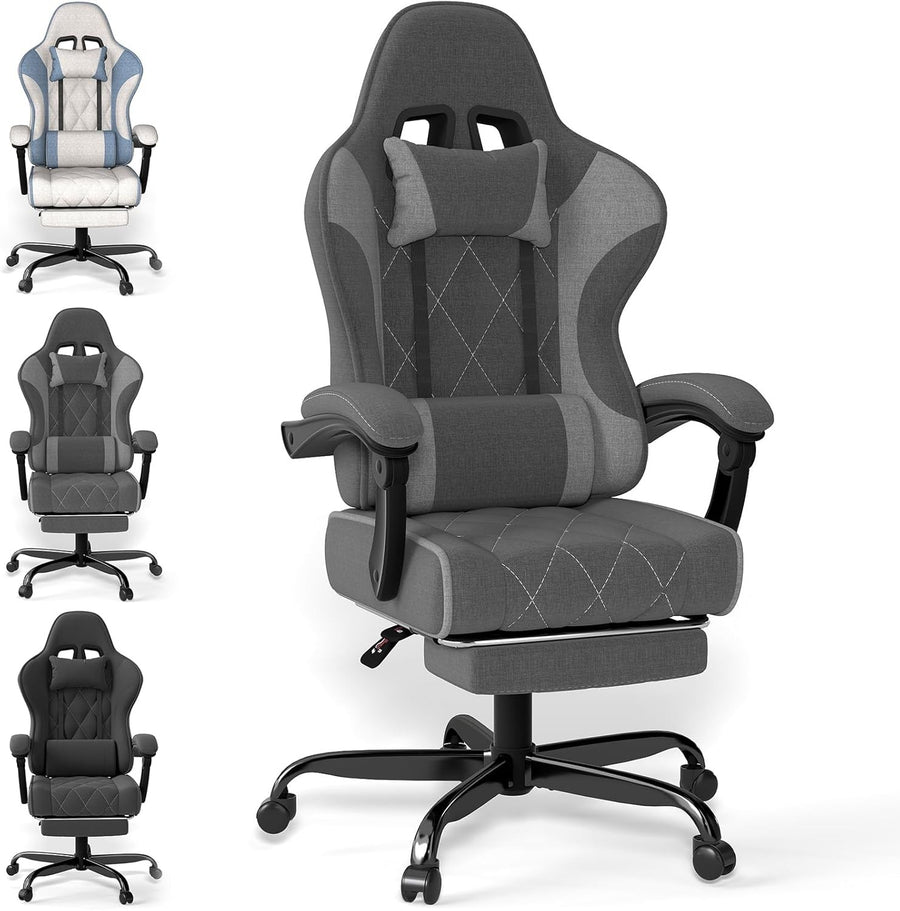 Ergonomic Gaming Chair Recliner w/ Footrest Massage Lumbar 330lbs