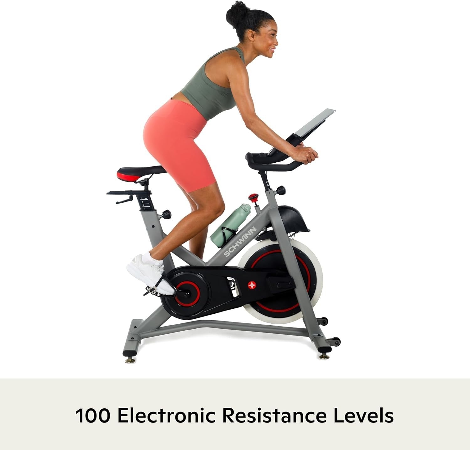 Magnetic Smart Spin Bike 100-Level Resistance Bluetooth SPD Pedals Compact