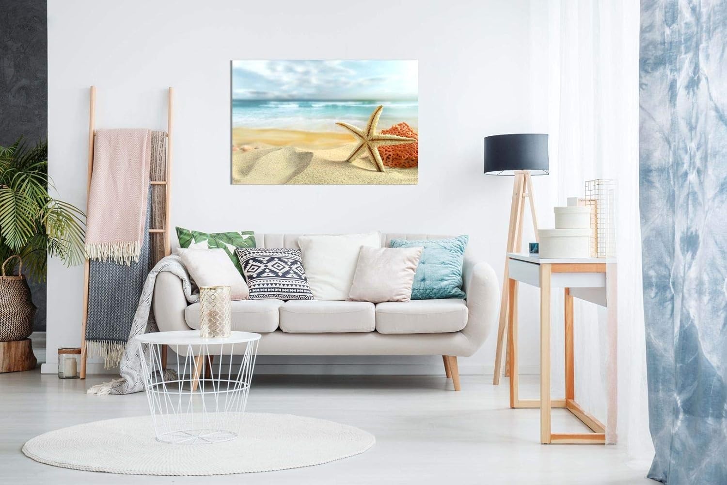 Large Beach Canvas Wall Art Starfish Ocean Seaside Living Room Decor 36x24
