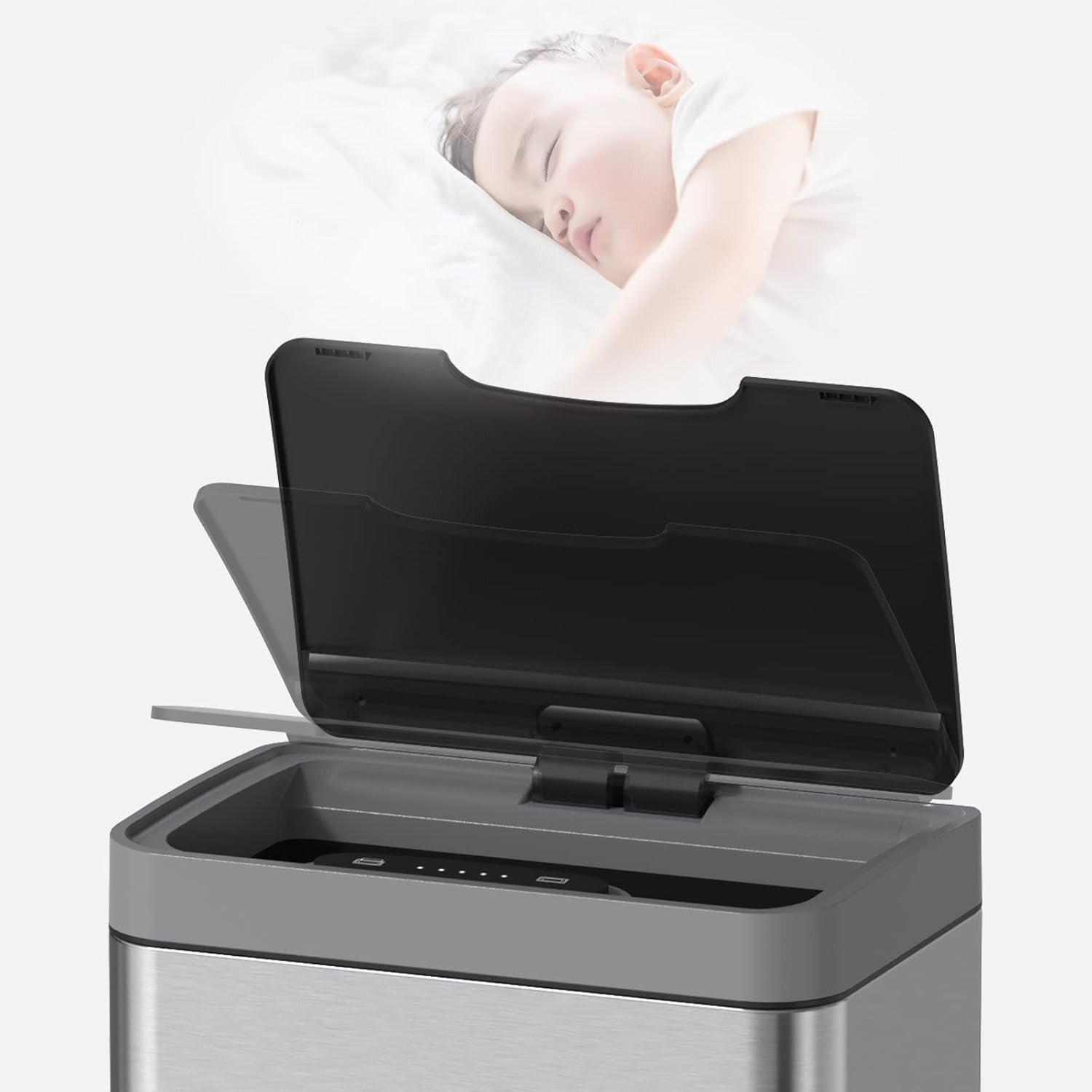 50L Touchless Kitchen Bin Motion Sensor Stainless Steel Silver