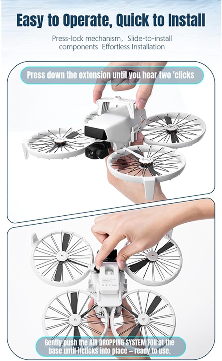 Drone Airdrop System for DJI FLIP with Payload Release & 1/4 Screw