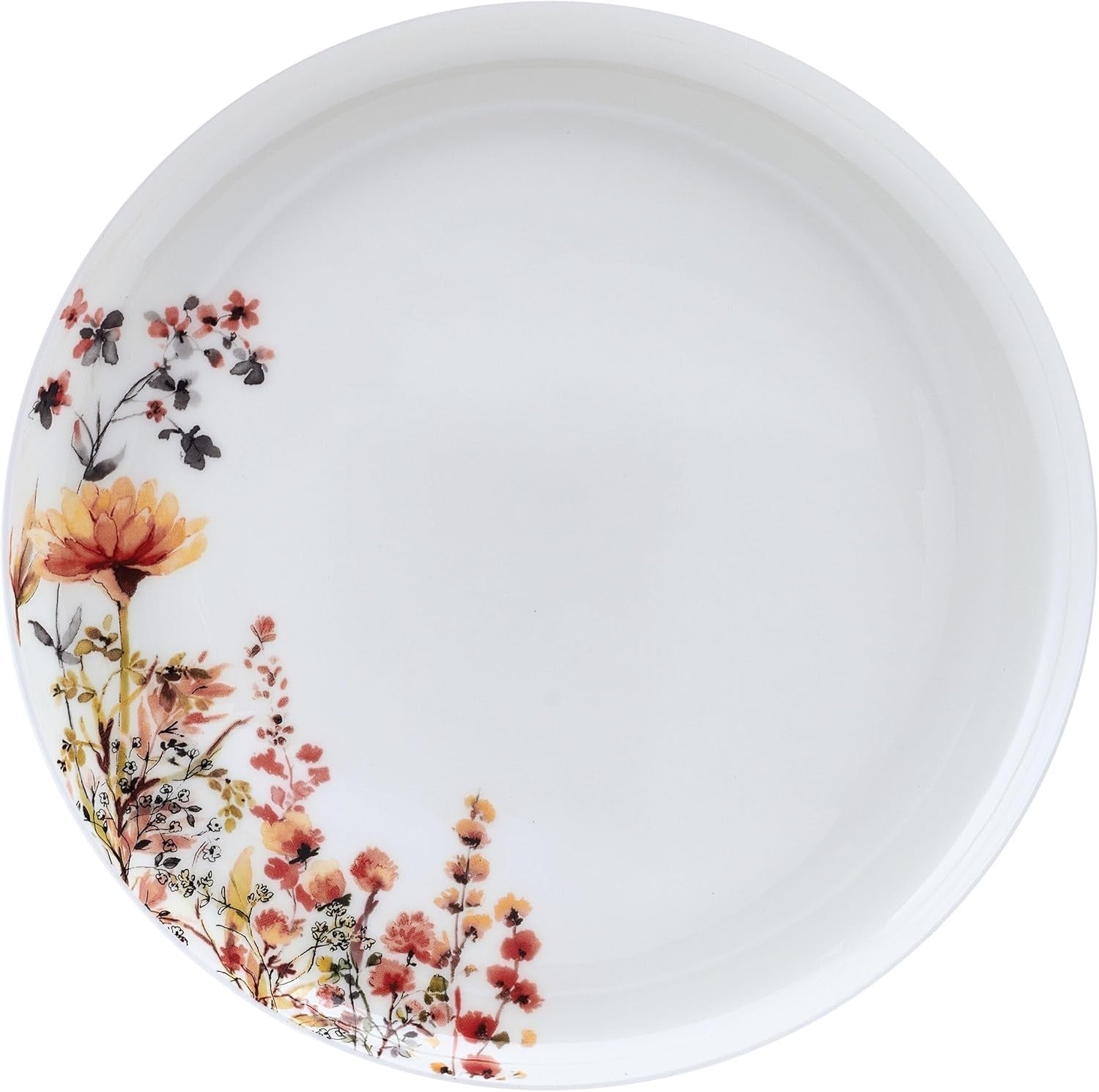 12pc Floral Bone China Dinnerware Set Lightweight Chip Resistant Plates Bowls