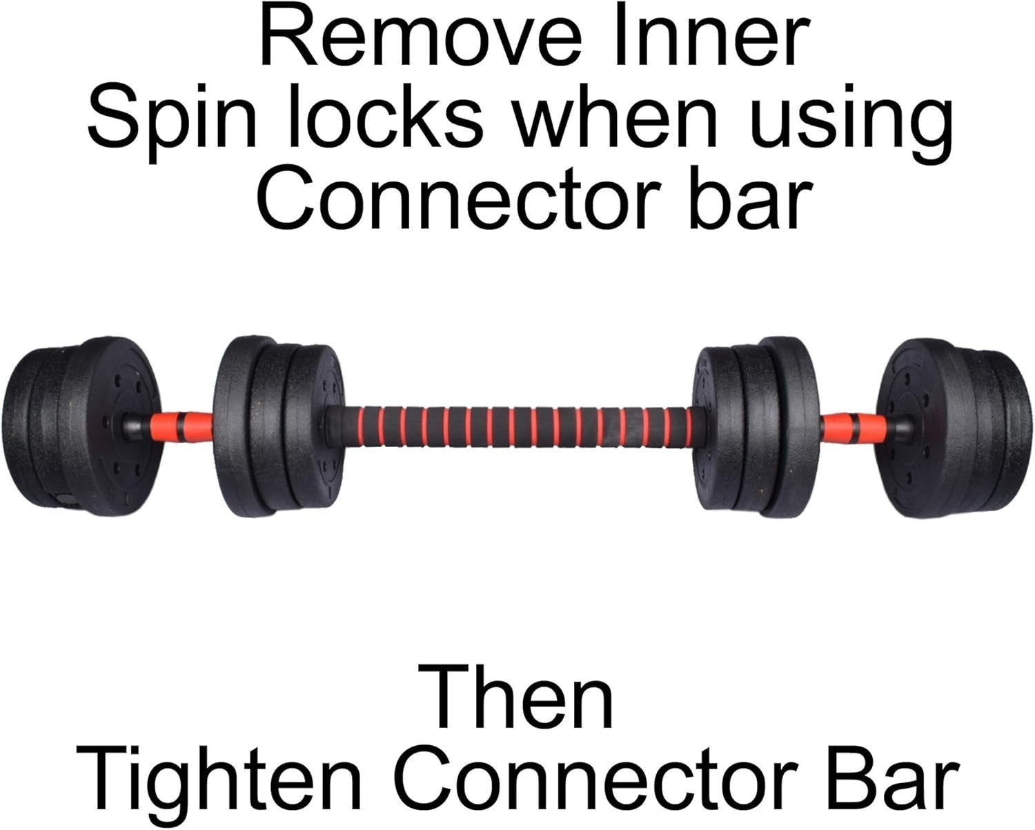 20kg Adjustable Free Weights Set Dumbbell to Barbell Home Gym Kit