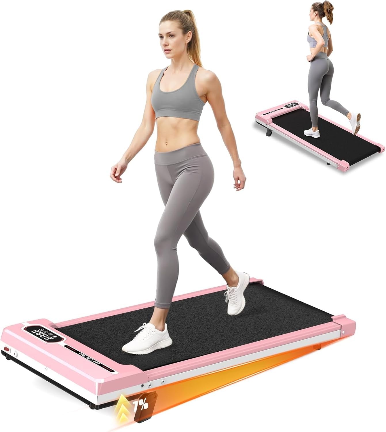 Under Desk Walking Pad Treadmill 8 km/h Incline Compact Portable