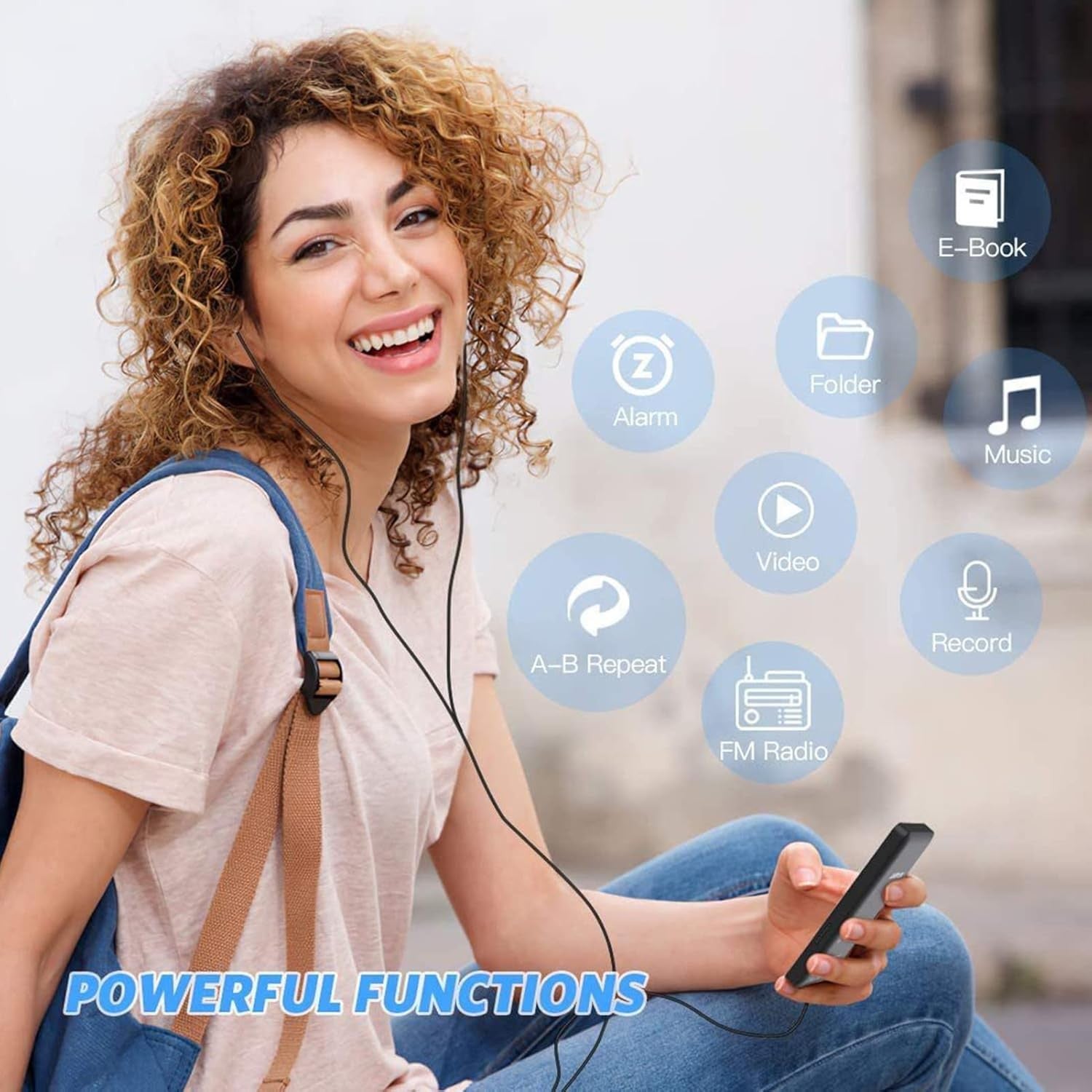 Bluetooth 5.0 MP3 MP4 Player HiFi Sound 20H Playback FM Radio