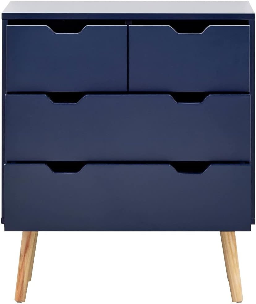 Modern 4 Drawer Chest Storage Unit Scandinavian Style Bedroom Furniture