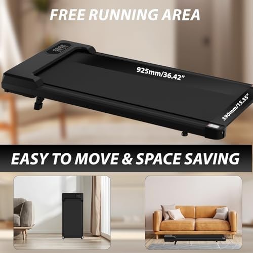 Under Desk Foldable Treadmill with Remote & Incline 1-8 km/h