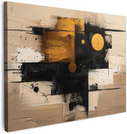 Beige Gold Abstract Canvas Wall Art 40x30cm Framed Modern