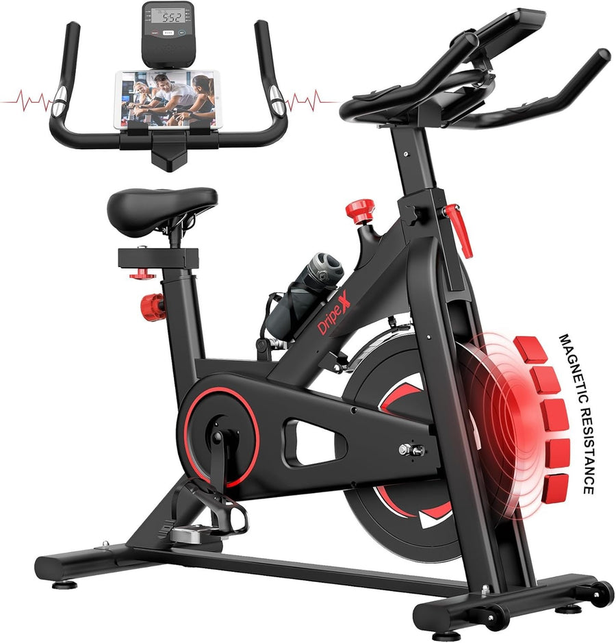 Studio Upright Exercise Bike w/ LCD Monitor, Heart Rate & Smooth Belt Drive