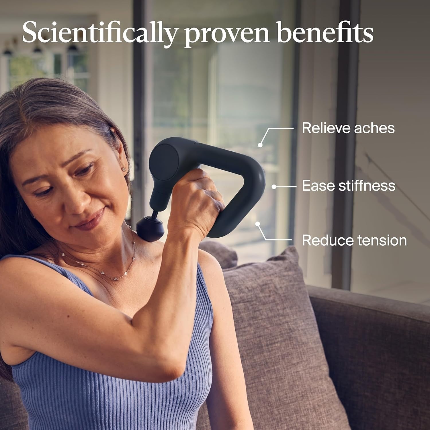 Percussion Massage Gun for Muscle Pain Relief Ergonomic Handle Quiet Deep Tissue