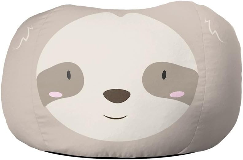 Kids Sloth Bean Bag Chair Toddler Seat Washable Soft Animal Pouffe