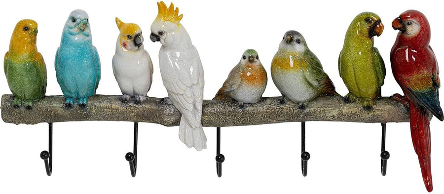 Multicolour Bird Wall Coat Rack 55cm Decorative Hook Rack