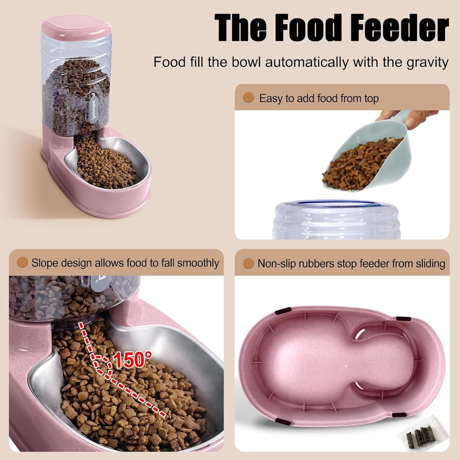 Gravity Pet Feeder Water Dispenser Set 3.8L Food Water Station