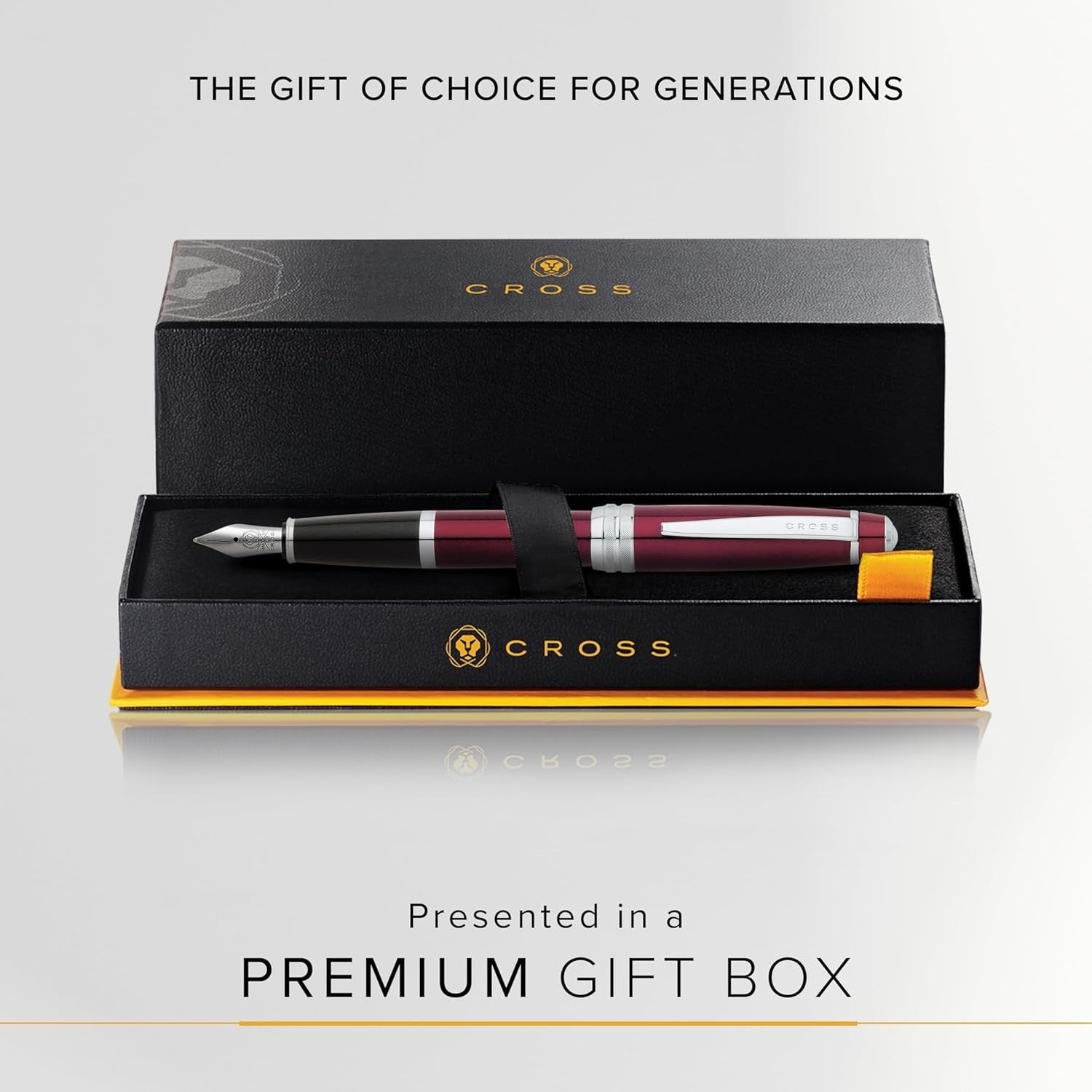 Luxury Red Fountain Pen – Medium Nib, Refillable, Gift Box, Smooth Writing