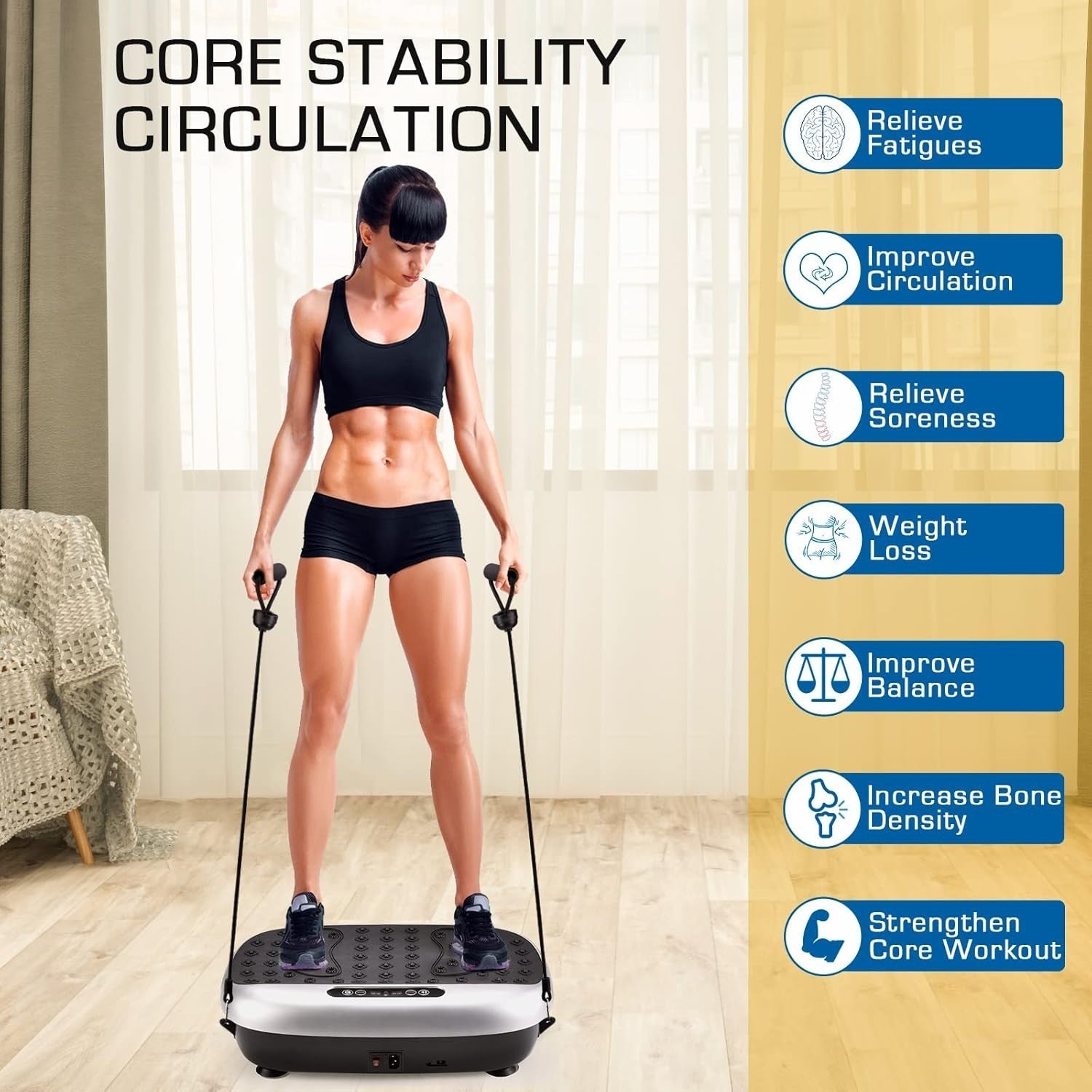 Whole Body Vibration Plate Home Workout Lymphatic Drainage Fitness