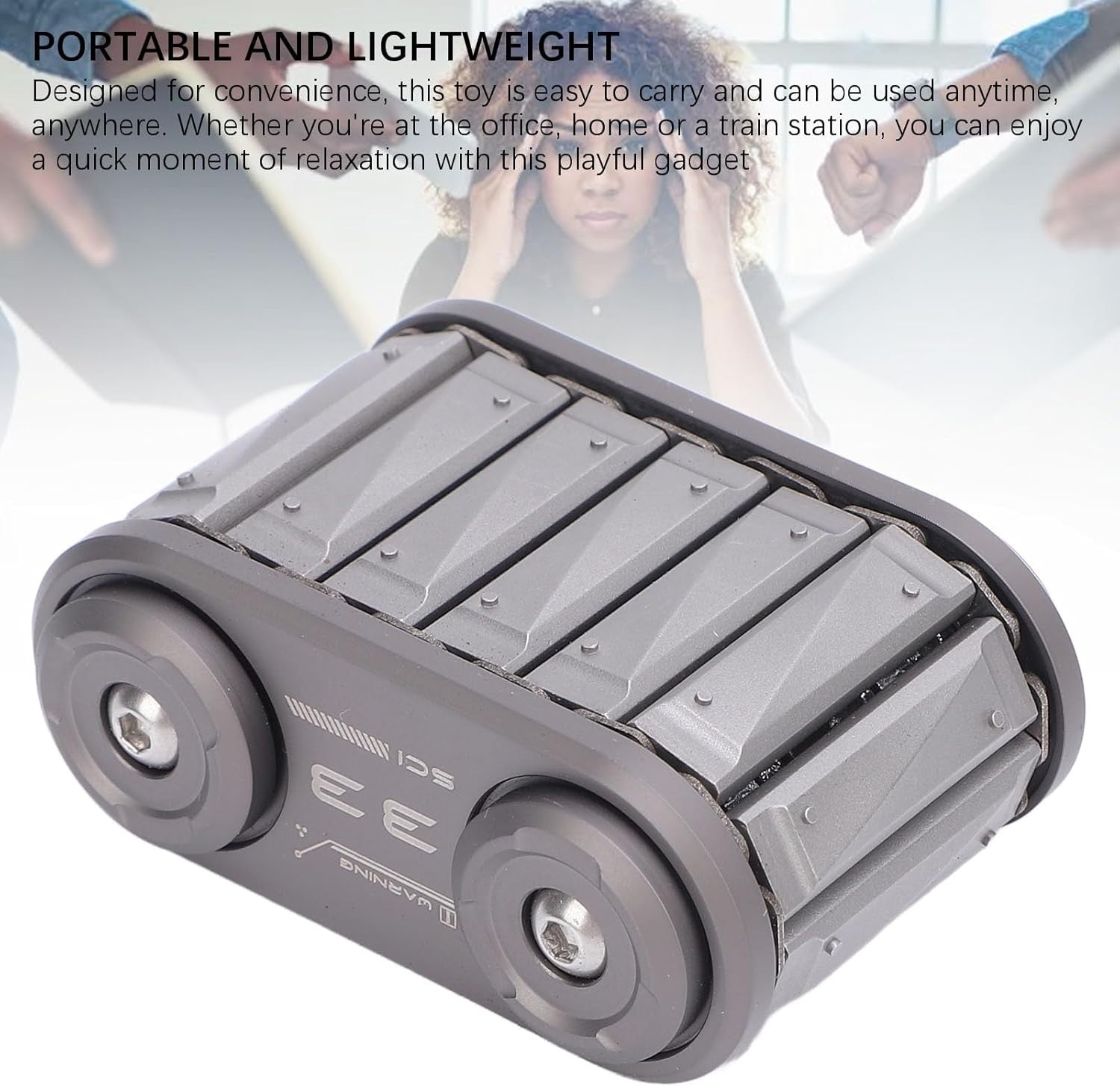 Tank Shape Stainless Steel Fidget Slider Roller Stress Relief EDC Toy
