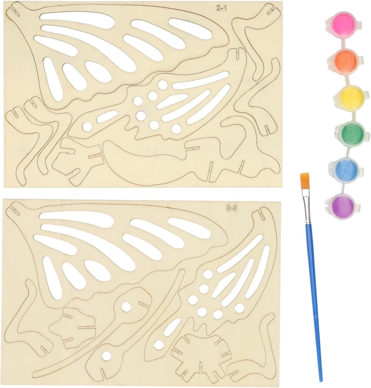 3D Wooden Butterfly Puzzle Craft Kit for Kids, Paint & Build Fun Set