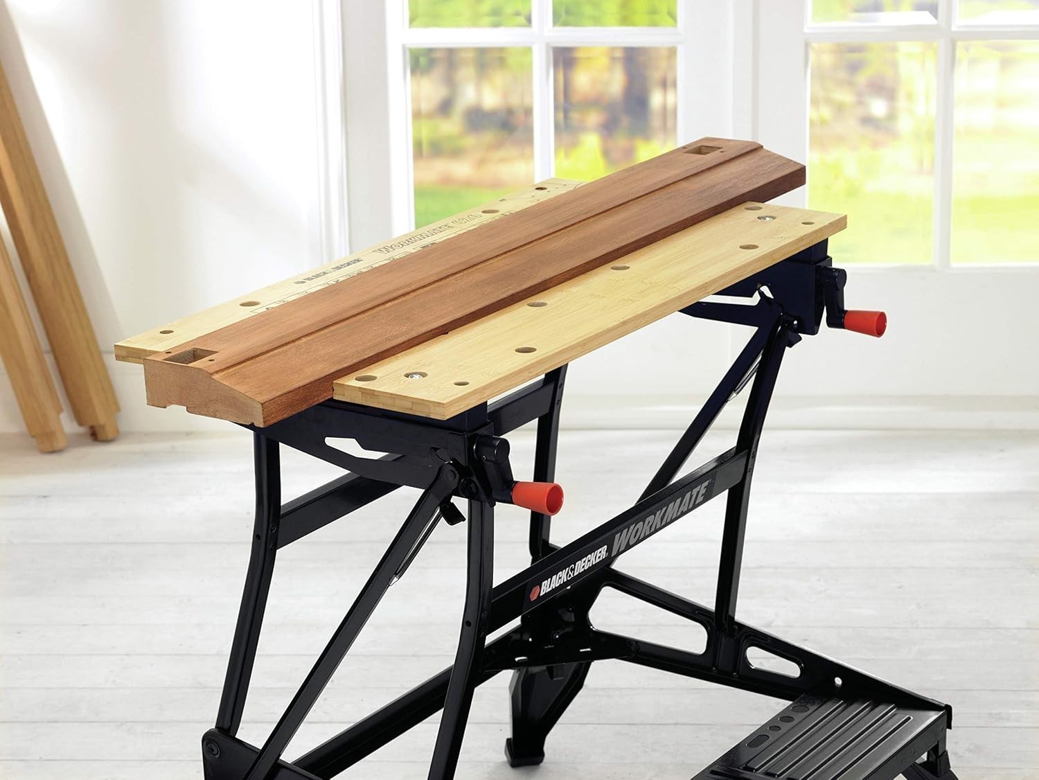 Heavy Duty Dual-Height Sawhorse Workbench with Steel Frame 250kg Capacity